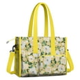 thumbnail image 2 of Teacher Tote Bag,Pioneer Flower Floral Print Pattern Teacher Utility Tote Bag,Large Work Tote Bags for Women with Multiple Pockets,Top Zipper Closure,13.8x10.6x6.7 Inch, 2 of 5