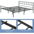 thumbnail image 3 of COZONY King Bed Frame Black Iron Platform With Headboard and Footboard,79.2*76.8*35.1",Firm Support Structure,12.2-Inch Underbed Storage,No Springs Required,Easy Assembly,Modern Style Furniture, 3 of 5