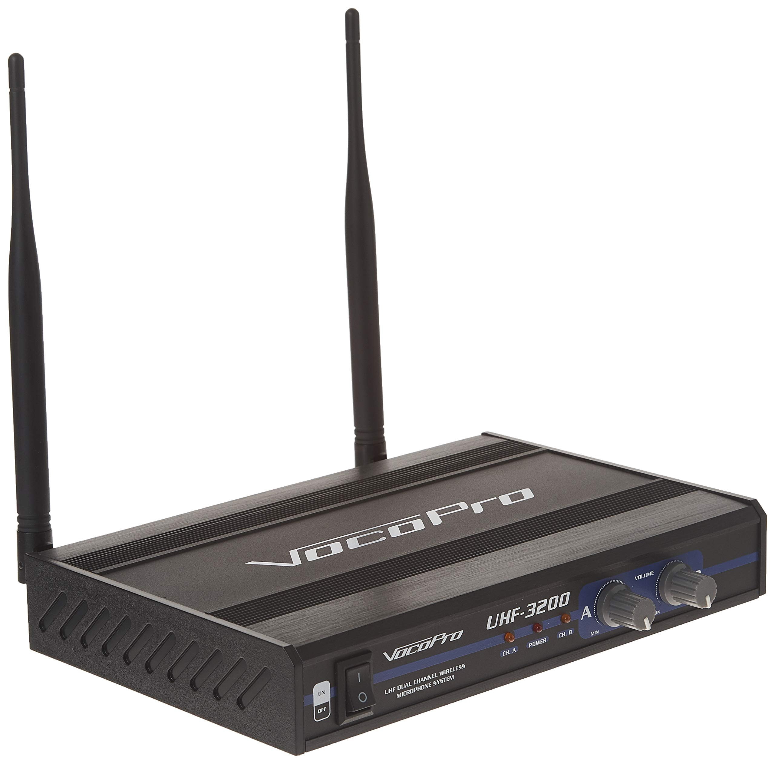 VocoPro - UHF-3200-10 UHF-Dual Channel Wireless Microphone System, UHF-3200-109M,9N
