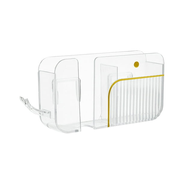 pstuiky Caja de almacenamiento multifuncional creativa para pared, color crema, sin perforaciones, para teléfono móvil, mando a distancia de TV, estante de almacenamiento