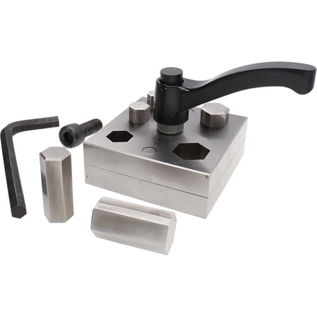 The Beadsmith Steel Hexagon Disc Cutter Set w/ 5 Punches, Die, Lever, Allen Wrench & Box. Tool for Cutting Hexagons From: 3/8 x 3/8” to 11/16 x 13/16” Using Soft Metal Sheet up to 20 Gauge & Thinner