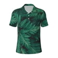 thumbnail image 2 of Daiia Green Leave Fern Pattern Men’s Polo Shirts,Solid Deck Shirt,Classic Fit, Breathable Cotton Polo for Casual and Sport Wear-XX-Large, 2 of 7