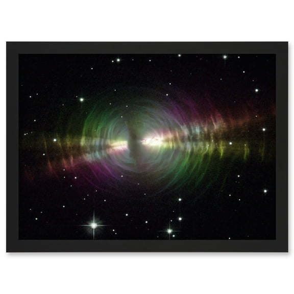 Hubble Space Telescope Image Rainbow Image Of The Egg Nebula Light Ripples Reflecting On The Dying Star's Dust Shells Artwork Framed Wall Art Print A4