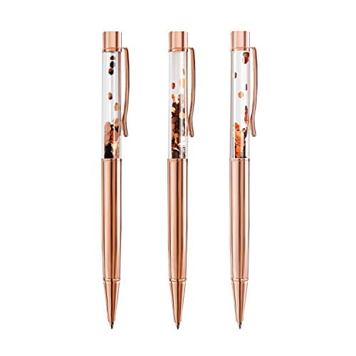 Black Ink Ballpoint Pen Rose Gold Pen With Matching Clear Pouch Planner Pen