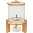 thumbnail image 2 of Rice Dispenser with Wooden Stand, Flour and Cereal Container with Glass Measuring Cup, Food Storage Bin for Kitchen Organization and Pantry Store (Glass+Bamboo wood, 5L), 2 of 9