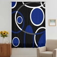 thumbnail image 3 of Black Blue Sheer Curtains 84 Inches Long, White Circle Geometric Abstract Texture Light Filering Curtains, Breathable Simi Curtain Privacy Drapes for Living Room Bedroom Lightweight Window Treatment, 3 of 9
