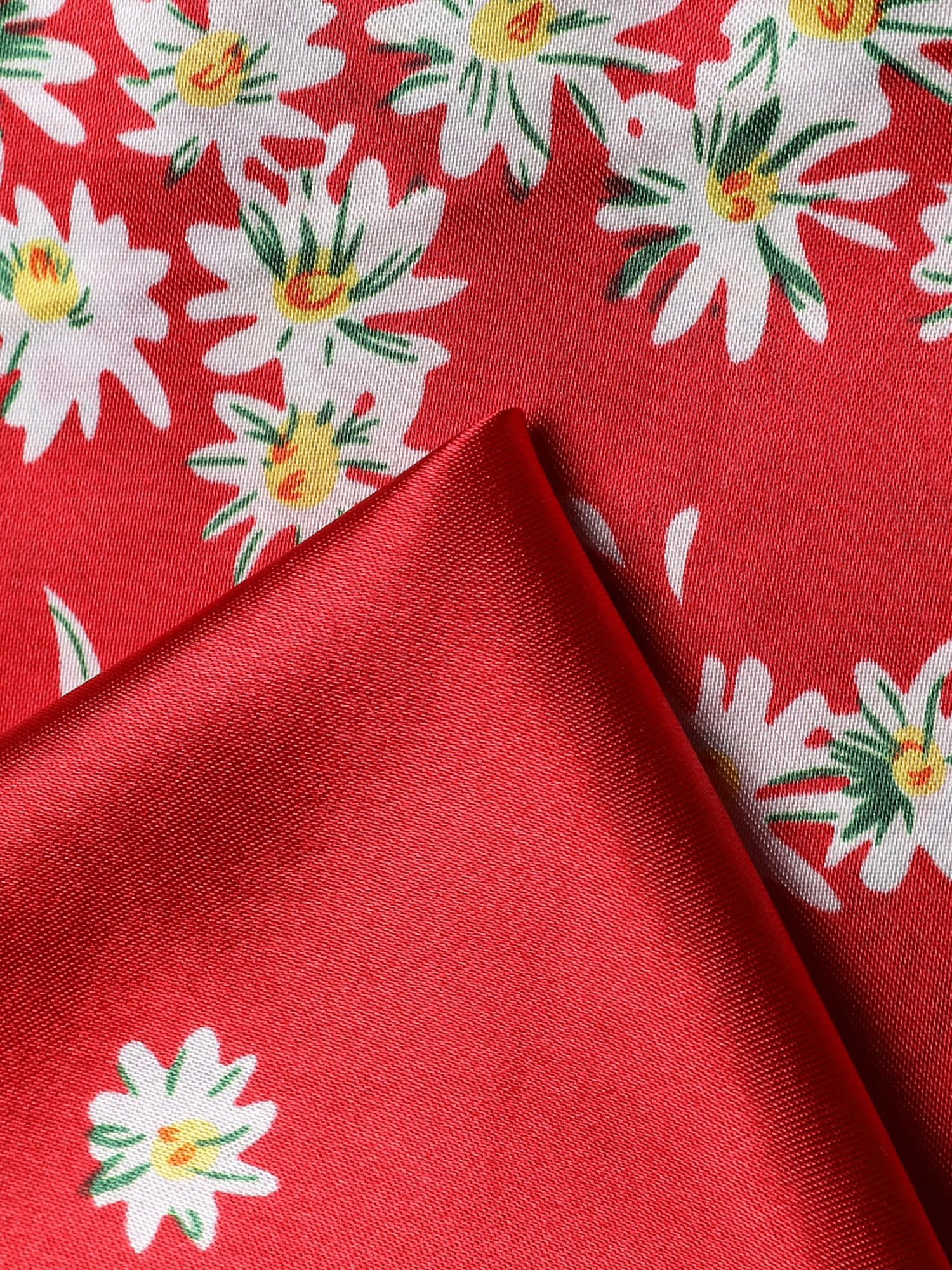 Unique Bargains Women Satin Print Square Scarves Kerchief Neck Scarves 20 x 20""