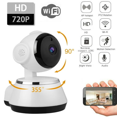 Camera PTZ Wi-Fi IP Indoor Home Security Surveillance System 720p HD Night Vision, Motion Detection, Remote Pet Monitor with Phone APP (Best Ip Phone App)