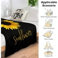 thumbnail image 3 of Sunflower Blanket Butterfly Sunflower Throw Blanket Soft Warm Blankets Lightweight Cozy Flannel Blanke for Bed Couch Sofa 80"x60", 3 of 6
