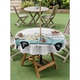 thumbnail image 4 of Outdoor Tablecloth with Umbrella Hole for Patio/Picnic/Party/Camping, Spring Daisy Waterproof Table Cloth Round Cover Washable, White Flowers Country Car Farmhouse Wood Grain (Dia 60"), 4 of 8