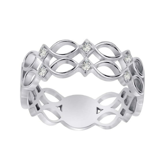 Aonejewelry Round Shape 6 Natural White Diamond Delicate and Lightweighted Band Crafted In 10K Rose White and Yellow Gold Engagement wedding Band For Women