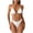 White, variant on Women's Sexy Two-Piece Bikini Set with Chain String Detail & Adjustable Ties, Triangle Top for Beach, Pool & Vacation Swimsuits,White M