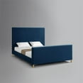 thumbnail image 5 of Posh Living Alex Velvet Upholstered Platform King Bed in Navy Blue, 5 of 8