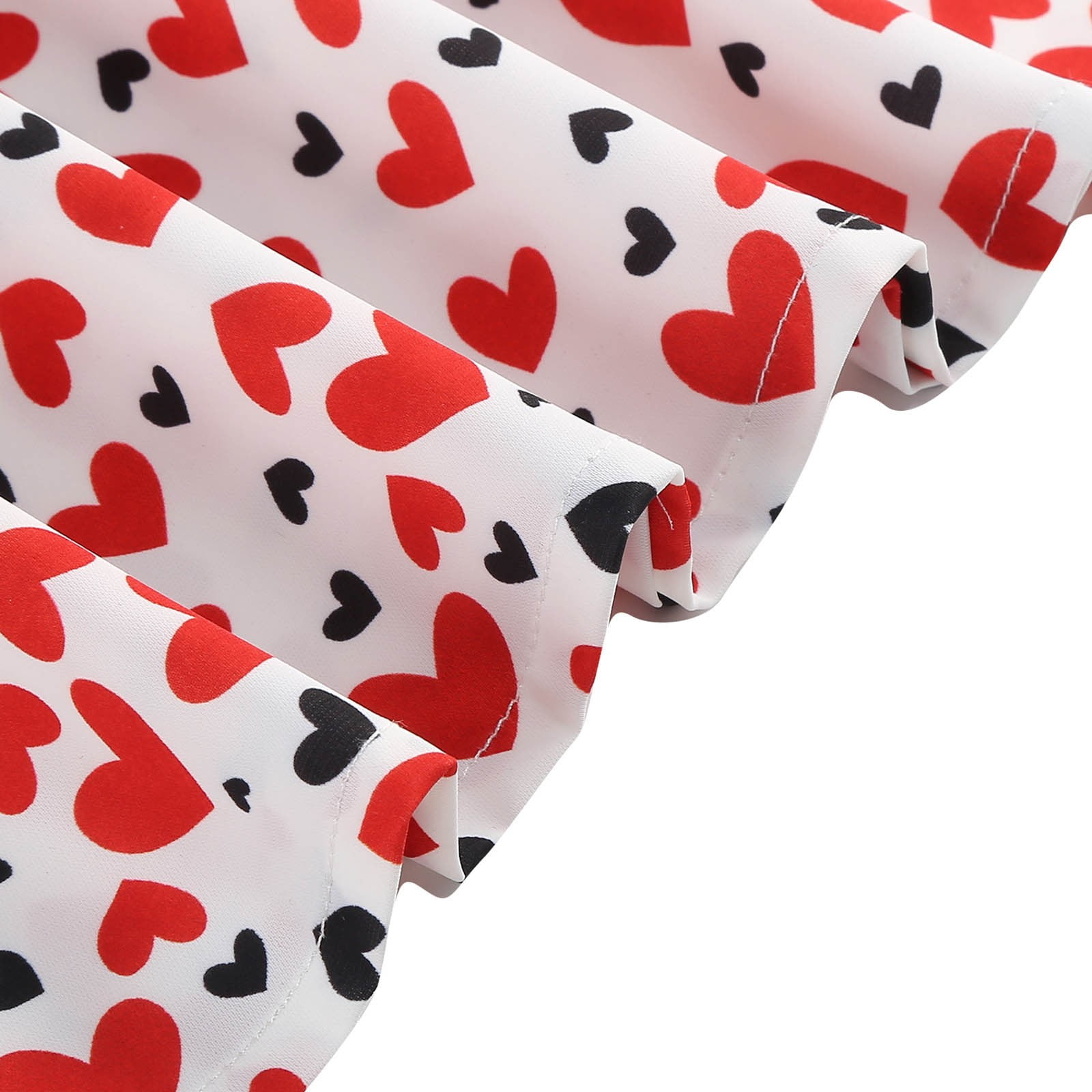 hotojiny Formal Dresses for Women Valentine's Day Gifts Cute Heart Print Cocktail Dresses Trendy Flowy Short Sleeve Maxi Dress
