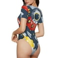 thumbnail image 2 of Kdxio Astronaut And Space for Women's Short-Sleeved Onesie Stylish Round Neck Pajamas Bodysuit Jumpsuit Nightwear-X-Large, 2 of 7