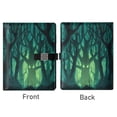 thumbnail image 2 of 9.2x6.7 inch Leather Notebook 100 Sheets, Multi-Pocket Design & Pen Loop Dark Forest with Green Eyes Refillable Journal Organizer, 2 of 6