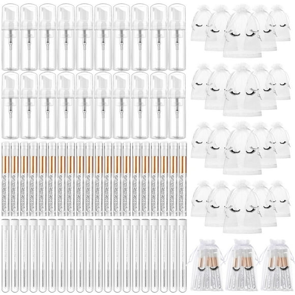 Kit de limpieza para extensiones de pestañas Zhehao, 80 unidades con botella de champú