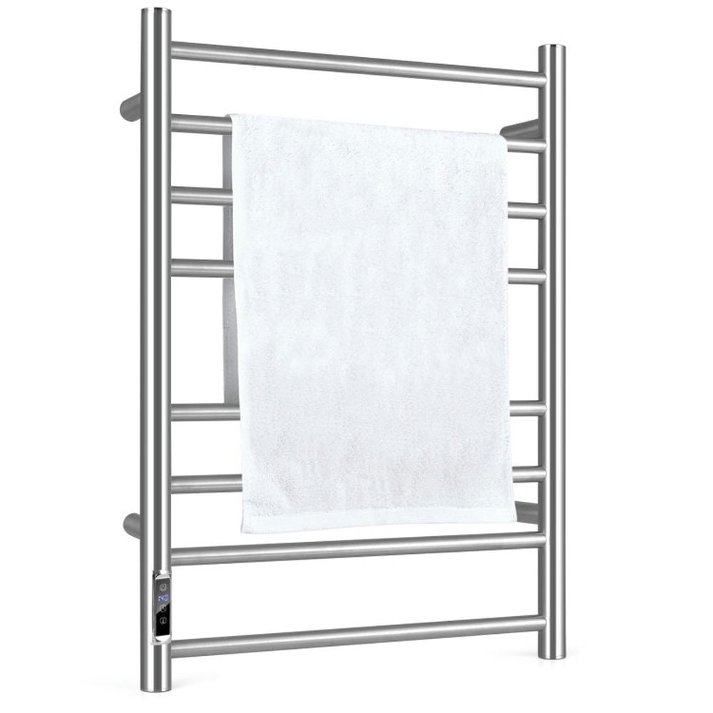 Finihen Wall Mounted Towel Rack, Electric Heated Towel Rack, Electric Towel Warmer Rack, for Bathroom, laundry Room, Silver