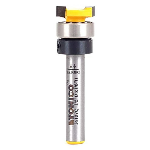 yonico router bits pattern bit flush trim 1/2-inch diameter 1/4-inch shank 14197q