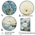 thumbnail image 3 of Designart "Minimalist Painting Of Blooming Mums In Blue And White III" Mums Floater Framed Wall Art Living Room, 3 of 5