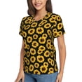 thumbnail image 2 of Honeii Sunflower 6 Print Women's Classic V-Neck T-Shirt,Womens Fashion Tops,Stylish Everyday Top for Women, Casual Summer Spring Outfits Clothes-Small, 2 of 5