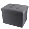 thumbnail image 1 of Otomana plegable ALASDO con almacenamiento, 43 x 33 x 33 cm, color gris, 1 of 6