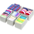 thumbnail image 4 of Simple Houseware Closet Underwear Organizer Drawer Divider 4 Set + 6 Set Drawer Divider Baskets Bins - black, 4 of 6