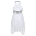 thumbnail image 2 of JanJean Big Girls Halter Sequined Lyrical Dance Dress Skating Perfomance Dance wear Costumes Leotard Ivory 10, 2 of 7