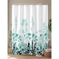 thumbnail image 4 of Rustic Field Shower Curtain, Silhouette Flower Herb Bathroom Decor Curtains Set with Hooks, Turquoise Black Waterproof Fabric Home Accessories， Stall 54 X 78 Inch, 4 of 6