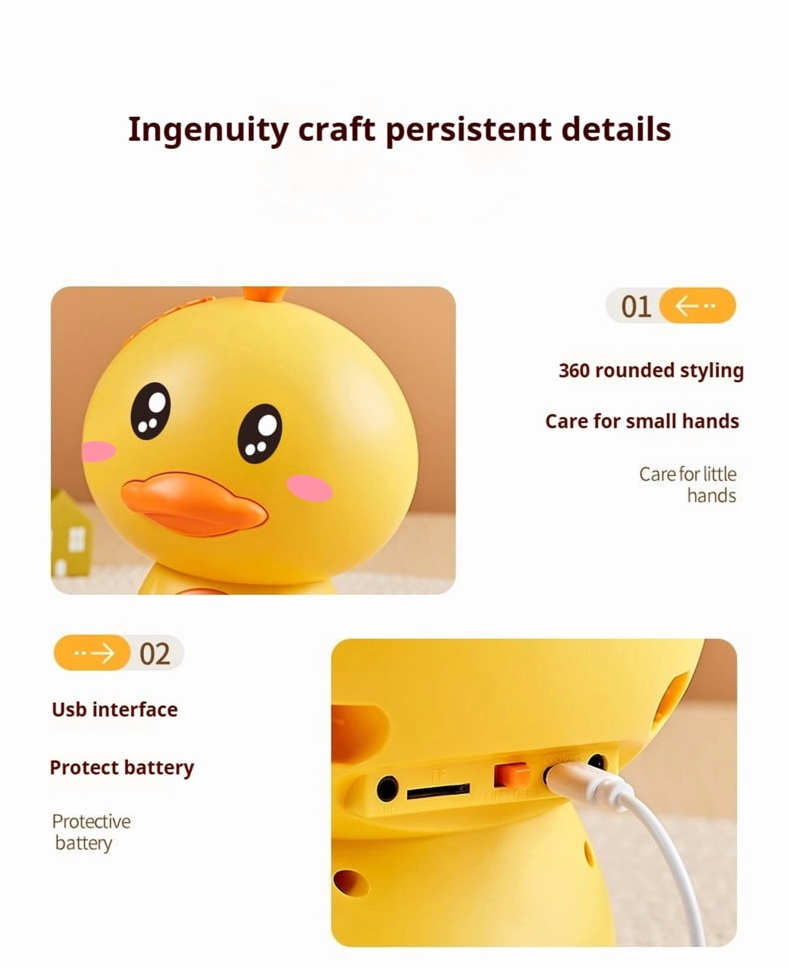 Mini Karaoke Machine for Kids, Duck Portable Microphone Musical Toy with 2 Wireless Mics as Girls Toys Gifts Aged 3-12