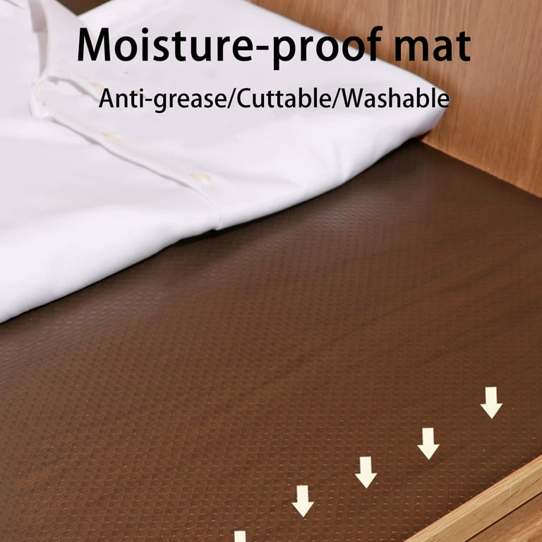 VEAREAR Drawer Mat Non-Slip Cut Freely Reusable Waterproof Flexible Resist  Stain EVA Non-Adhesive Oil-Proof Kitchen Cabinet Shelf Liner Mat for Home