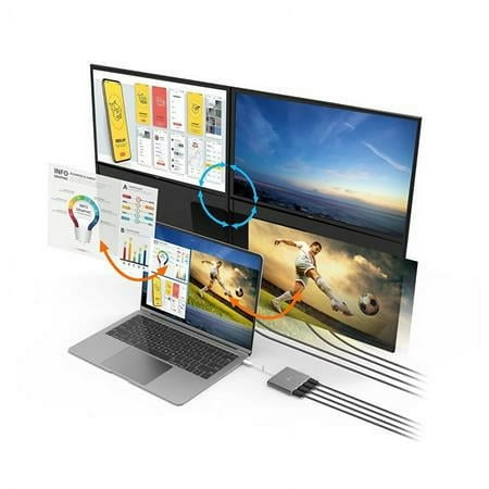 j5create - USB-C to 4-Port HDMI Multi-Monitor Adapter - Silver