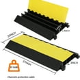 thumbnail image 2 of Heavy Duty Rubber Cable Ramp, 28000 lbs Load Capacity 3-Channel Protector with Flip-Open Lid, for Driveway Warehouse Outdoor Event, Black & Yellow, 2 of 8