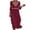 *Wine, variant on ClodeEU Women's Lace Trim V Neck 3/4 Sleeve Tunic Midi Dress,Casual Boho Beach Vacation Dress Beige,Women's Plus L