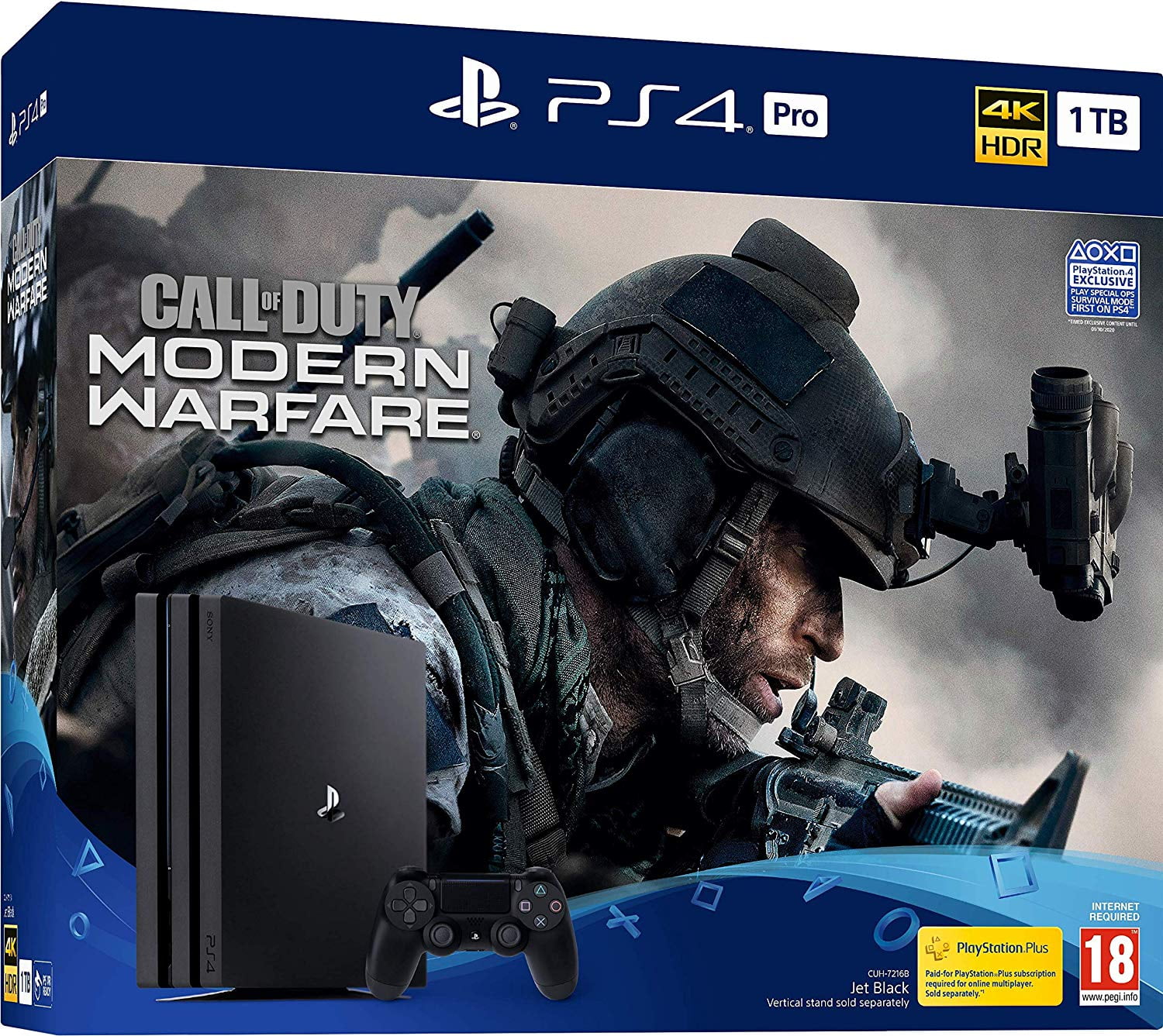 Newest Sony PlayStation 4 Pro 1TB Console Call of Duty Modern Warfare Bundle W /PlayStation VR Core Headset 