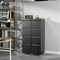 thumbnail image 2 of 4-Drawer Mobile File Cabinet with Lock and Wheels, Tall Vertical Filing Cabinets Steel Rolling Storage Cabinet for Home Office Legal/Letter/A4 Files, Require Assembly (Black), 2 of 6