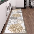 thumbnail image 3 of MeyJey 2'x10' Floral Runner Rug for Hallways, Oriental Non Slip Machine Washable Area Rugs Vintage Floor Carpet for Bedroom Kitchen Dinning/Living/Laundry Room, Brown/Gray, 3 of 5