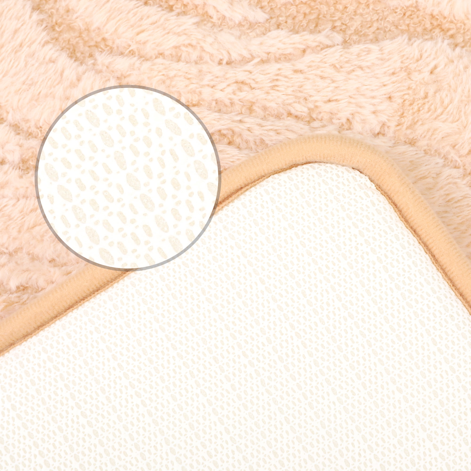 Unique Bargains Wave Pattern Bath Mat Soft Absorbent Non-Slip Bath Rugs Khaki 16" x 24"