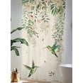 thumbnail image 4 of Sheer Curtains 108 Inches Long, Watercolor Floral Semi Sheer Curtains Light Filtering Window Treatment, Spring Flowers Birds Plants Country Beige Privacy Voile Drapes for Living Room 52x108 Inch, 4 of 7