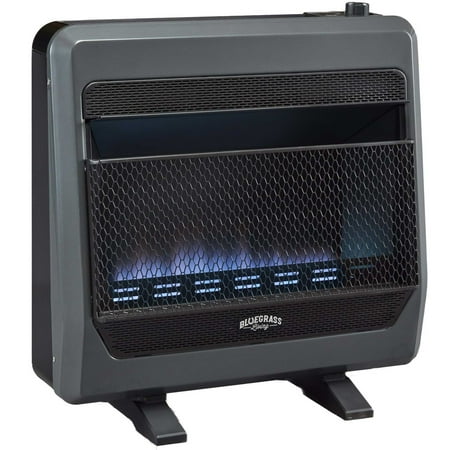 

Bluegrass Living Propane Gas Vent Free Blue Flame Gas Space Heater With Blower and Base Feet - 30 000 BTU T-Stat Control - Model# B30TPB-BB