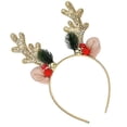 thumbnail image 4 of Glittering Sequin Reindeer Antler Headband with Bells Lightweight Festive Christmas Hair Accessory for Holiday Party Outfits for Women, 4 of 5