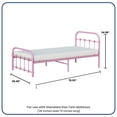 thumbnail image 4 of BK Furniture Melissa Metal Bed, Twin, Pink, 4 of 7