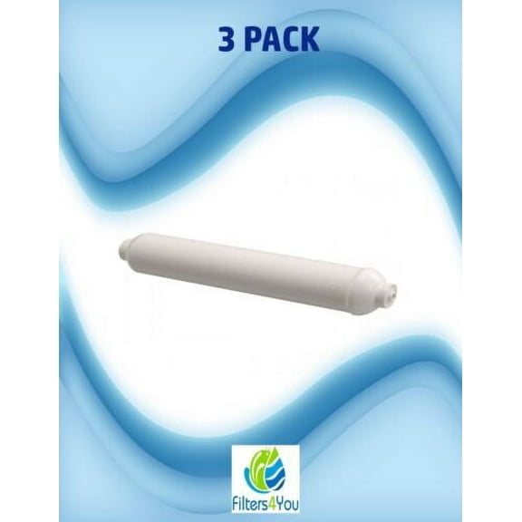 3 PACK Reverse Osmosis Post Fridge GAC Carbon Inline Water Filters 1/4" QC Ports