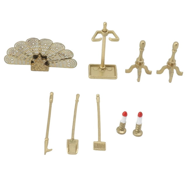Juego de accesorios para chimenea de casa de muñecas, muebles decorativos en miniatura para casa de muñecas, accesorios para decoración de casa de muñecas 1/12