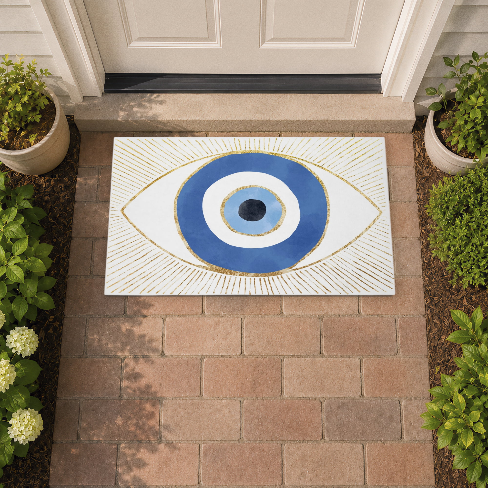 Stupell Industries Symbolic Evil Eye Protection Printed Outdoor Door Floor Mat, design by Ziwei Li