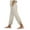 Khaki, variant on Pimfylm 2025 Linen Pants Women High Waist Elastic Drawstring Lounge Trousers Casual Lightweight Side Split Summer Beach Pants Khaki, XXL