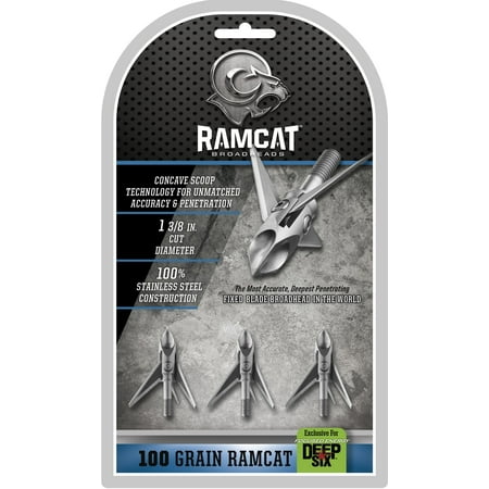 Ramcat Deep Six 100 Grain Broadheads - 3 Pack