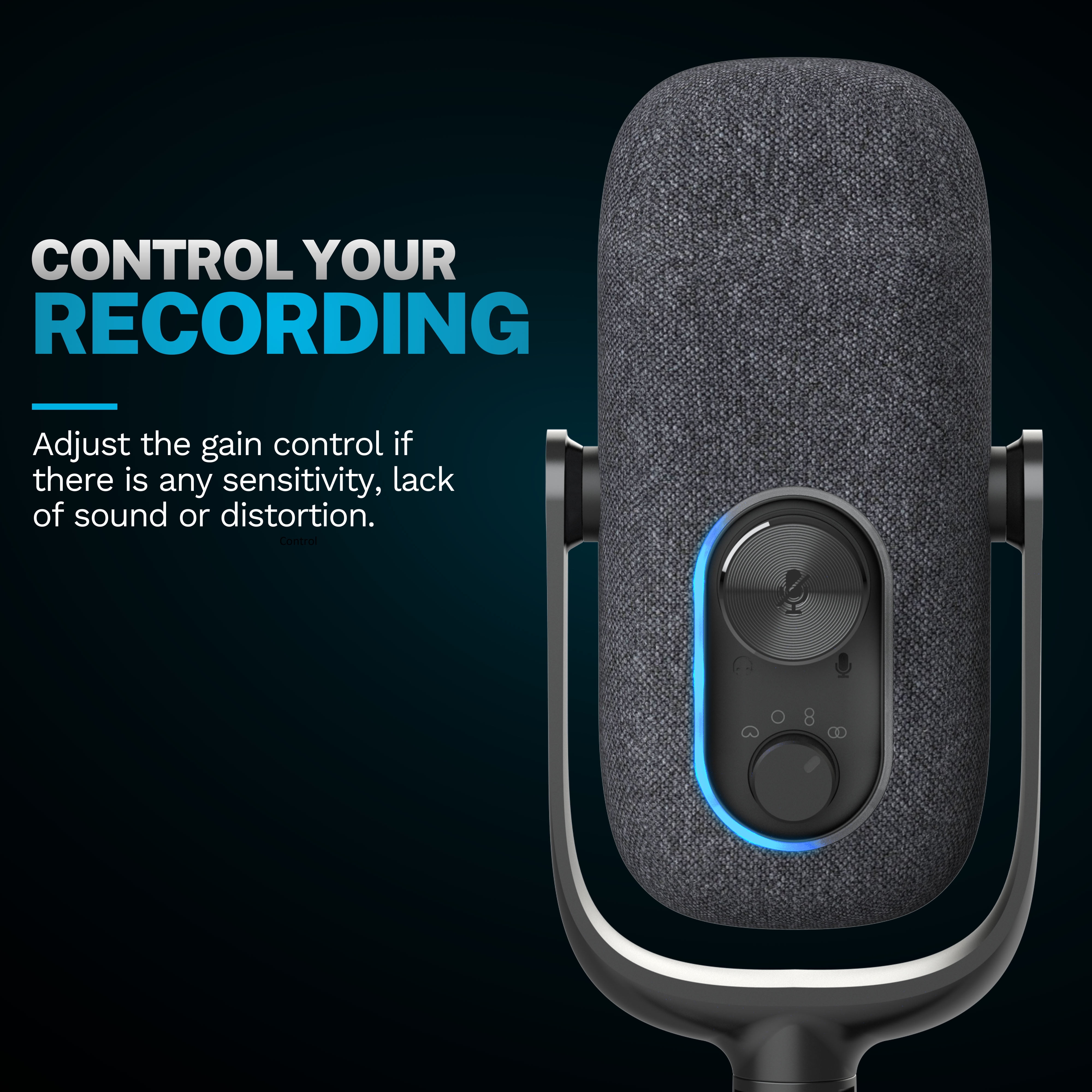 JLab Epic Talk Gaming, Podcasting & Streaming Microphone, Professional Grade Recording Mic, 92kHz/24BIT Clarity, 4+ft USB-C Cable, Versatile Mounting, 4 Directional Pattern Modes, Gain Control, White