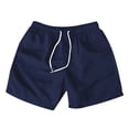 thumbnail image 3 of Shorts for Men 5 inch Solid Color Beach Fitness Elastic Waistband Short with Pockets Quick Dry Activewear Inseam Running Gym Shorts, 3 of 8