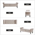 thumbnail image 3 of Aemeios 67" Velvet Storage Bench Upholstered Button-Tufted End of Bed Storage Ottoman Benches with Arms for Entryway Cloakroom, Beige, 3 of 9